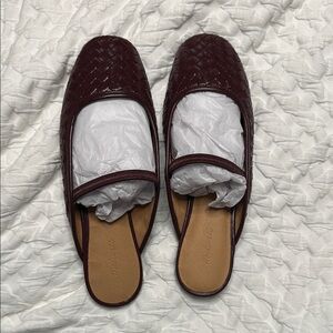 Madewell Women's Burgundy Greta Ballet Flats Woven Slip-On Shoes NEVER WORN